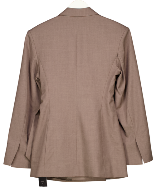 & Other Stories Brown Tie Front Structured Blazer UK 6