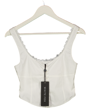 WHITE FOX Into You Bustier Top White UK S