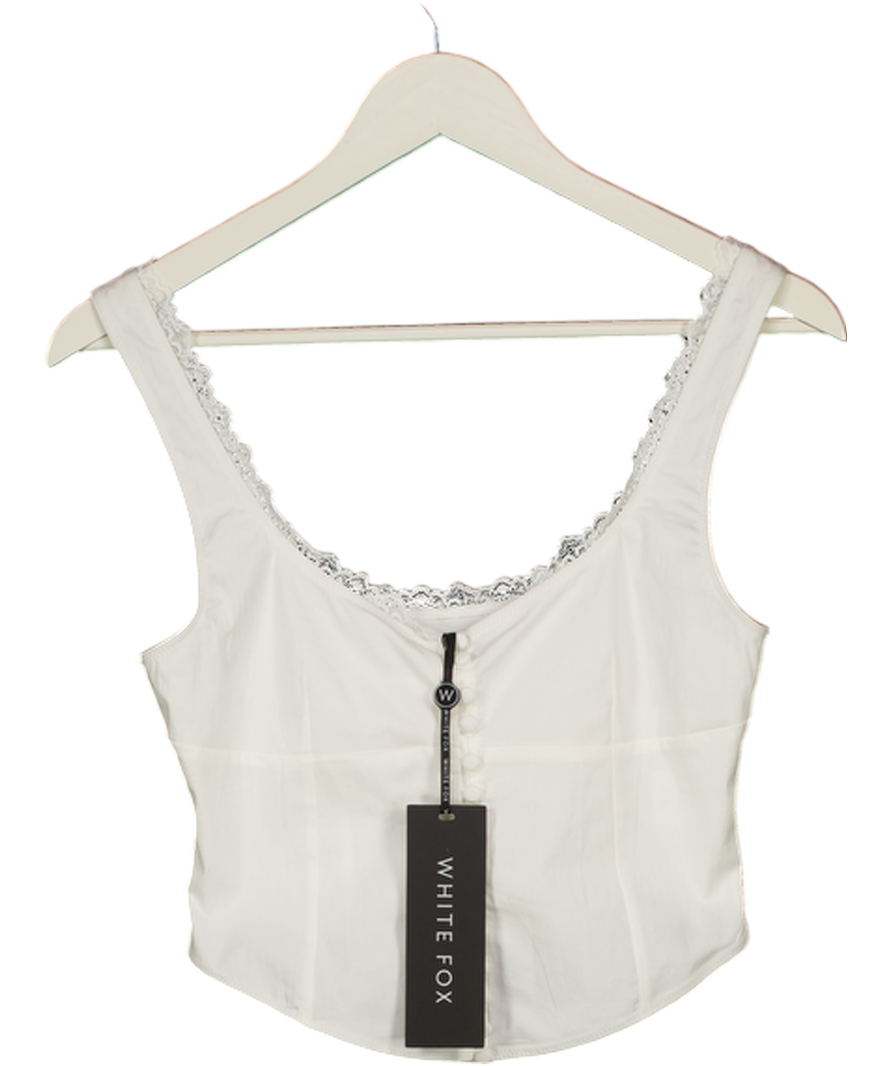WHITE FOX Into You Bustier Top White UK S