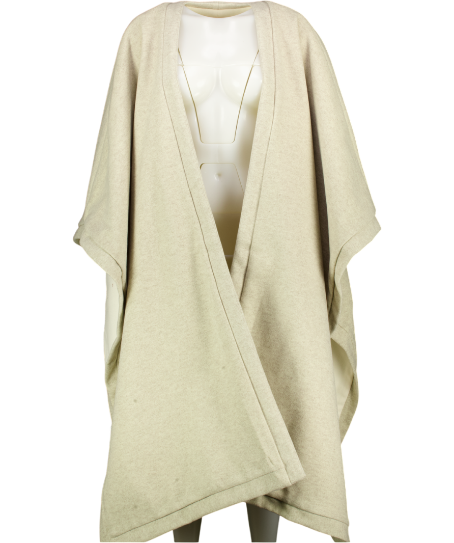 JLUX LABEL Ivory / Beige Reversible Cape Coat One Size