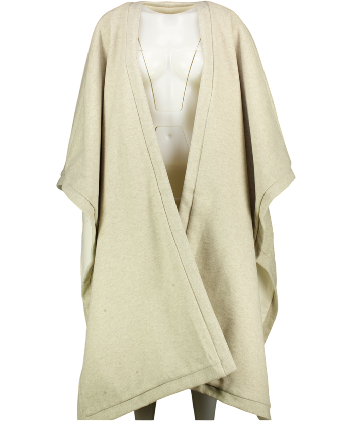 JLUX LABEL Ivory / Beige Reversible Cape Coat One Size