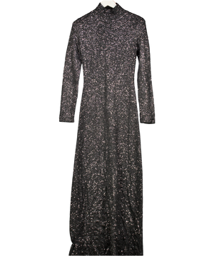 Rag & Bone Black Danni Sequined Sparkle Knit Open Back Maxi Dress UK S