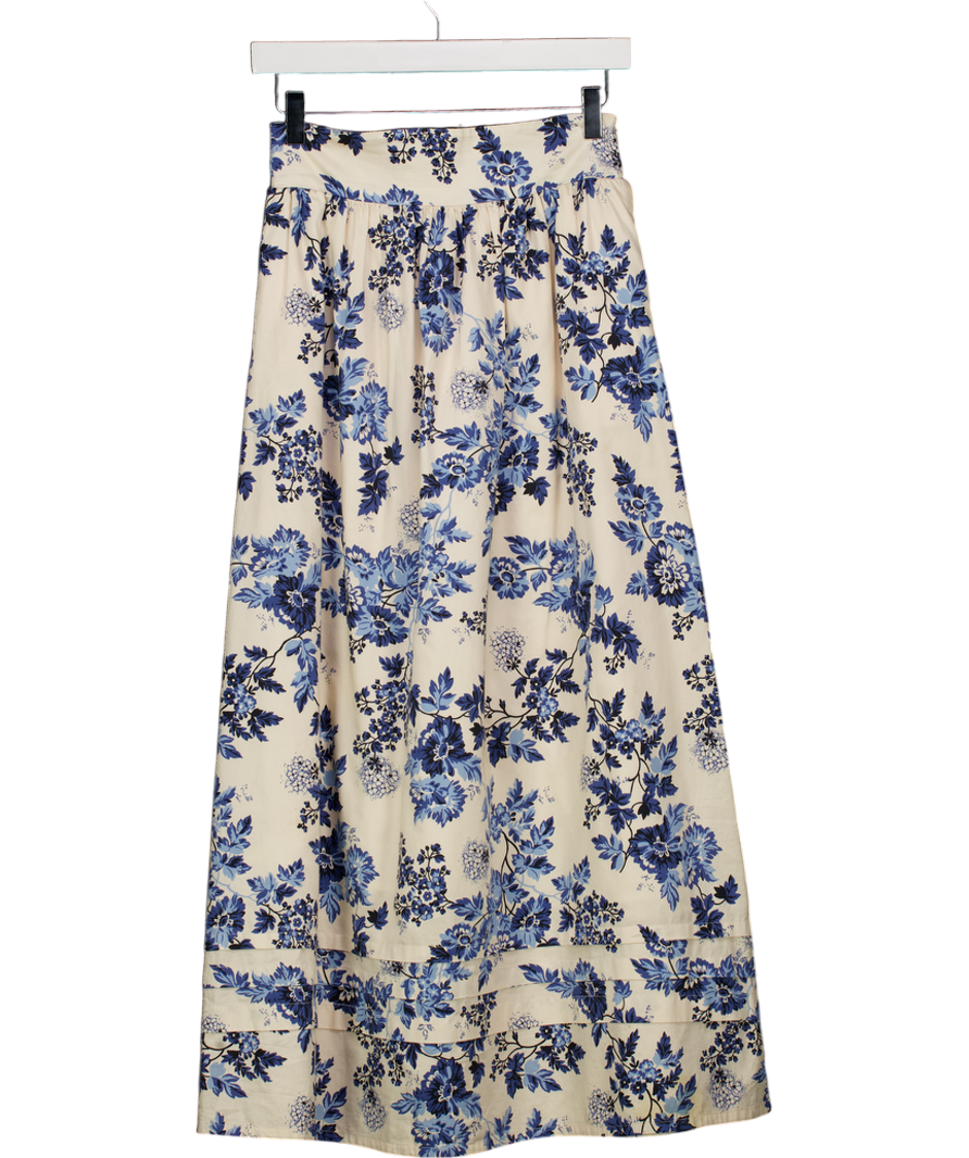 Yolke Cream Floral Maxi Skirt UK 8