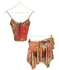 White Fox Multicoloured Floral Leopard Print Set UK XXS