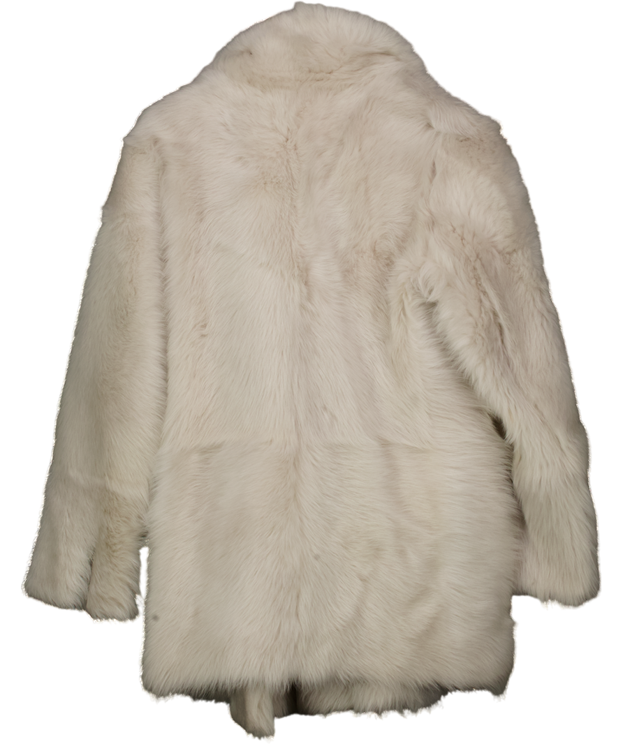 AllSaints Cream Blythe Fluffy 100% Shearling Jacket UK S