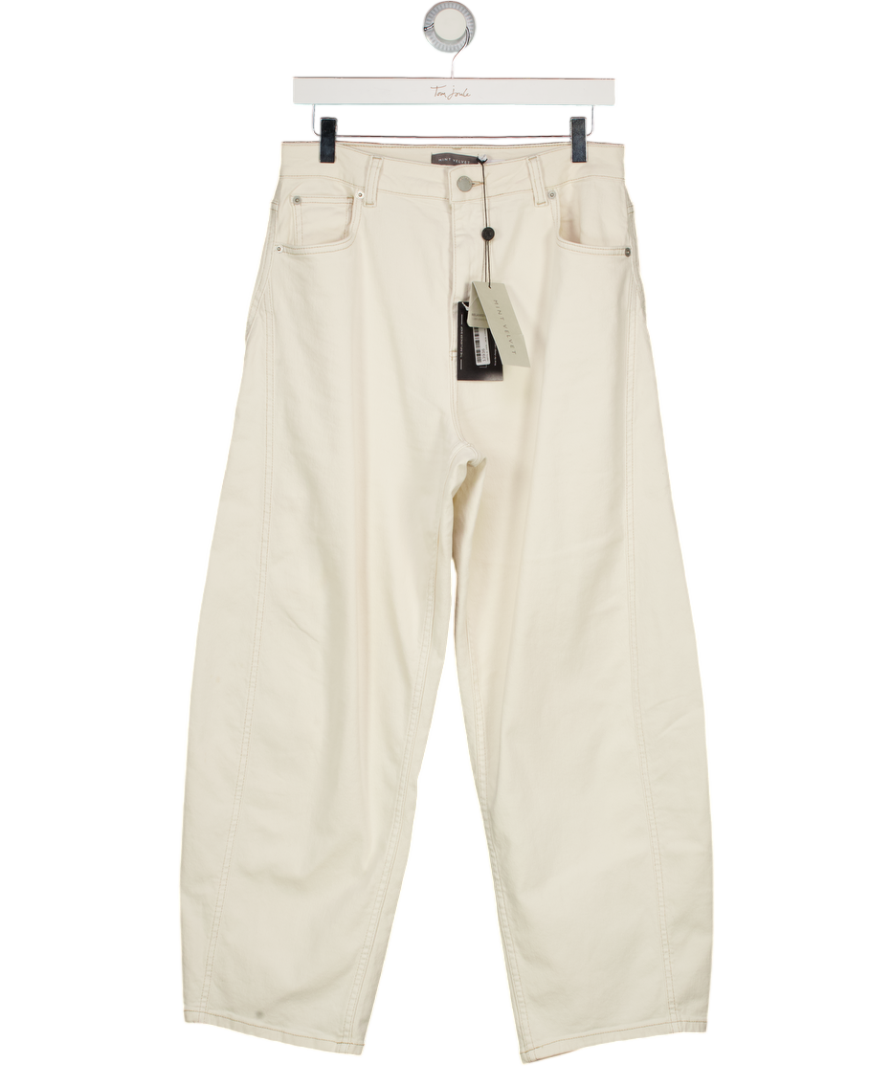 MINT VELVET Cream Barrel Leg Jeans UK 12