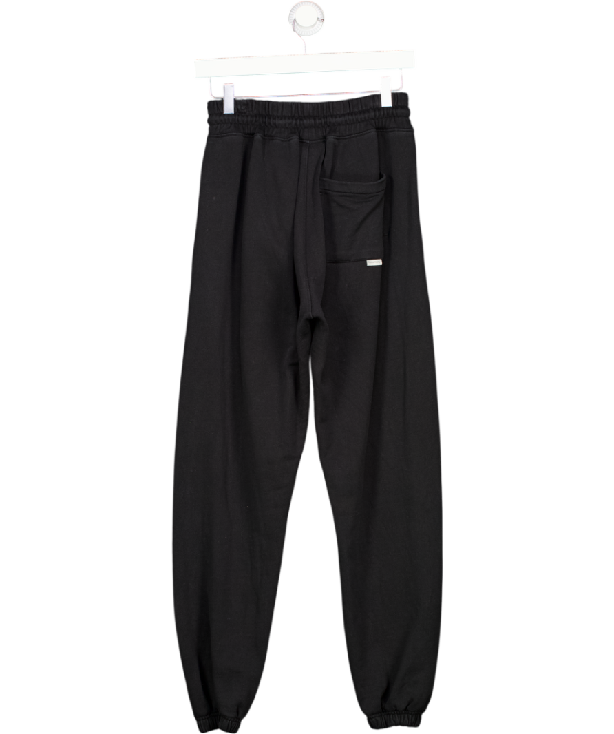 FILLING PIECES Black 100% Organic Cotton Embroidered Logo Joggers UK XS