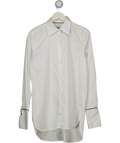 McHugh White Organic Cotton Poplin Shirt Classic Monogram UK S