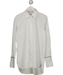 McHugh White Organic Cotton Poplin Shirt Classic Monogram UK S