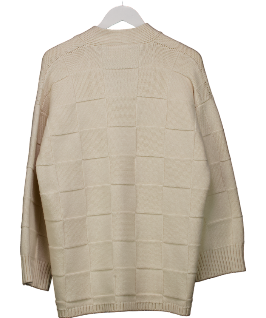 SL'EAU Cream Luxury Merino Wool & Cashmere Blend Oversize Cardigan One Size