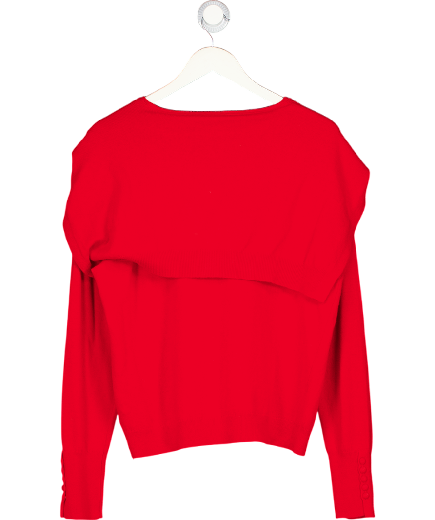 Mint Velvet Red Cashmere Blend Scarf Jumper UK XL