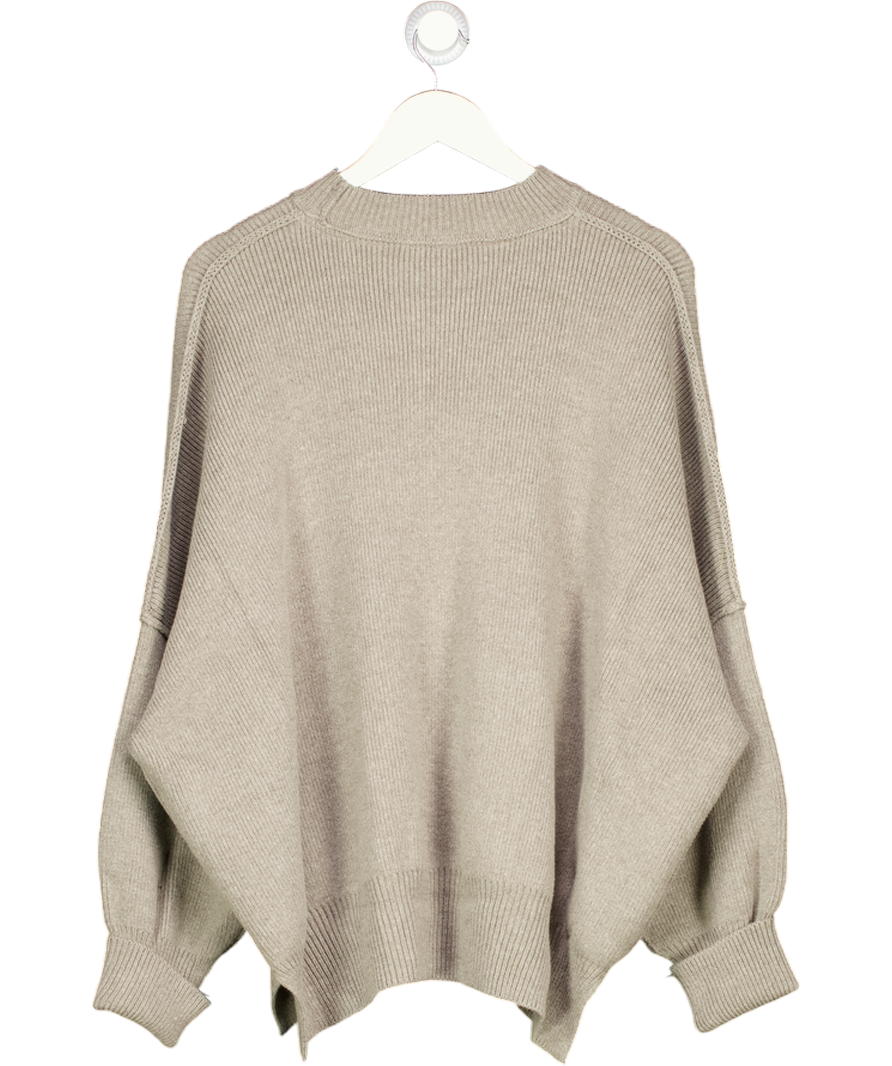 FREE PEOPLE Beige Easy Street Tunic Knit Sweater UK M