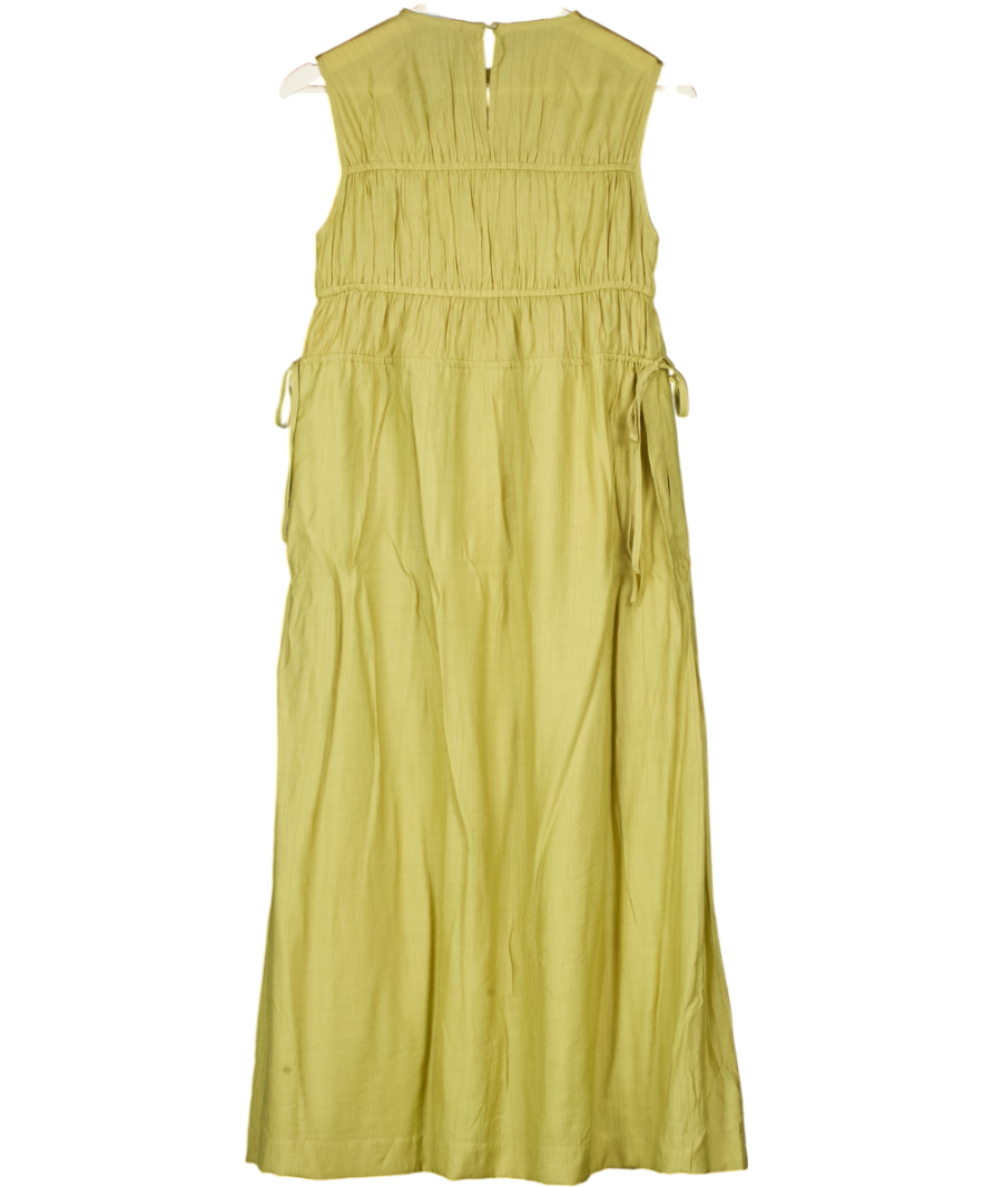 THREADBARE Green Ruched Drawstring Midi Dress UK 8