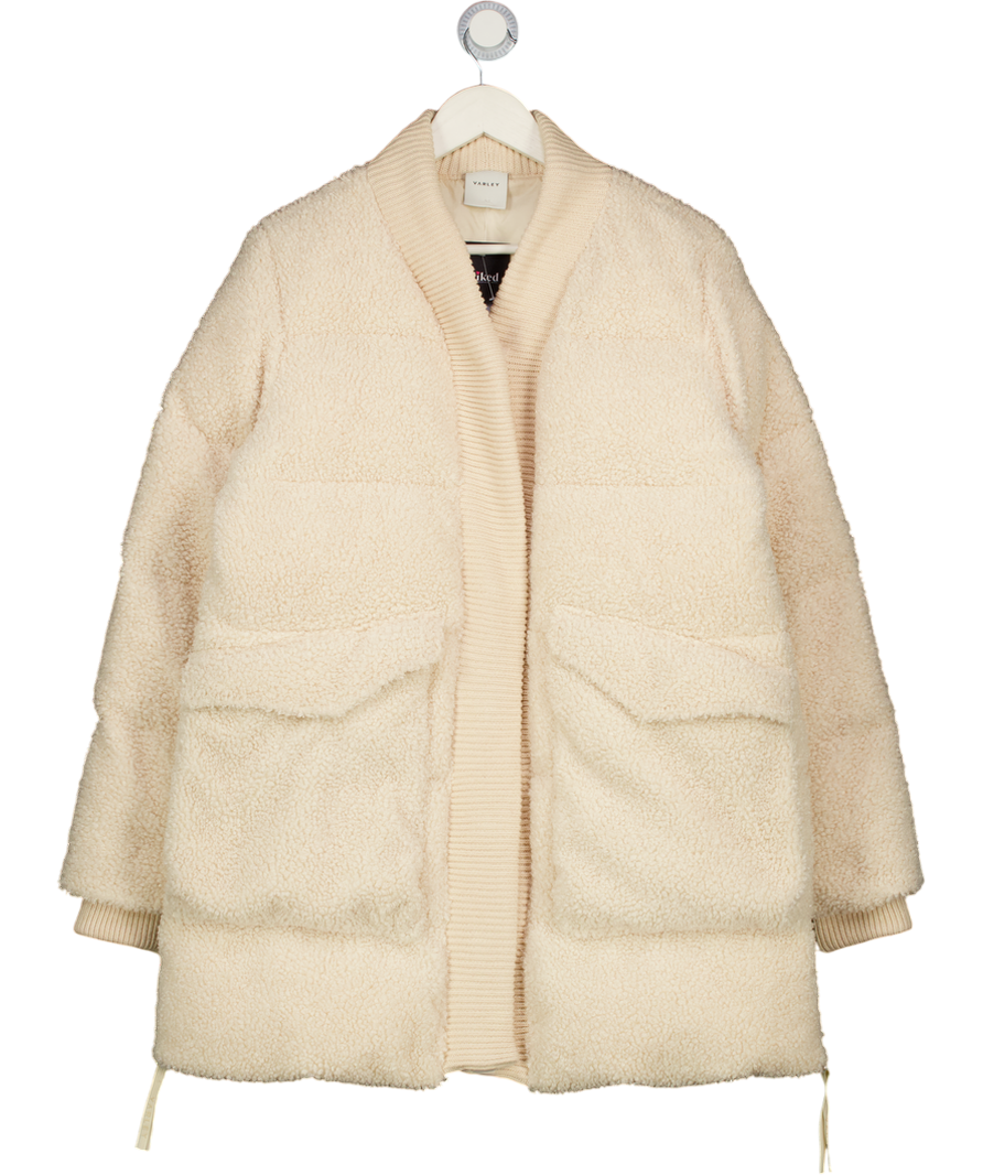 VARLEY Cream Wynn Sherpa Puffer Coat UK M