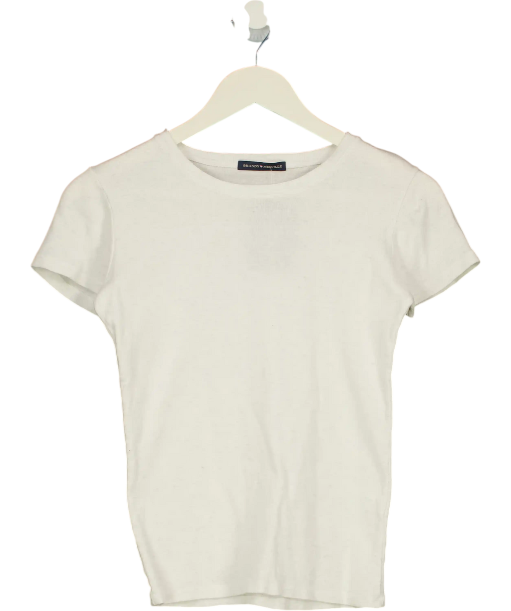 Brandy Melville White Ginny Top UK M