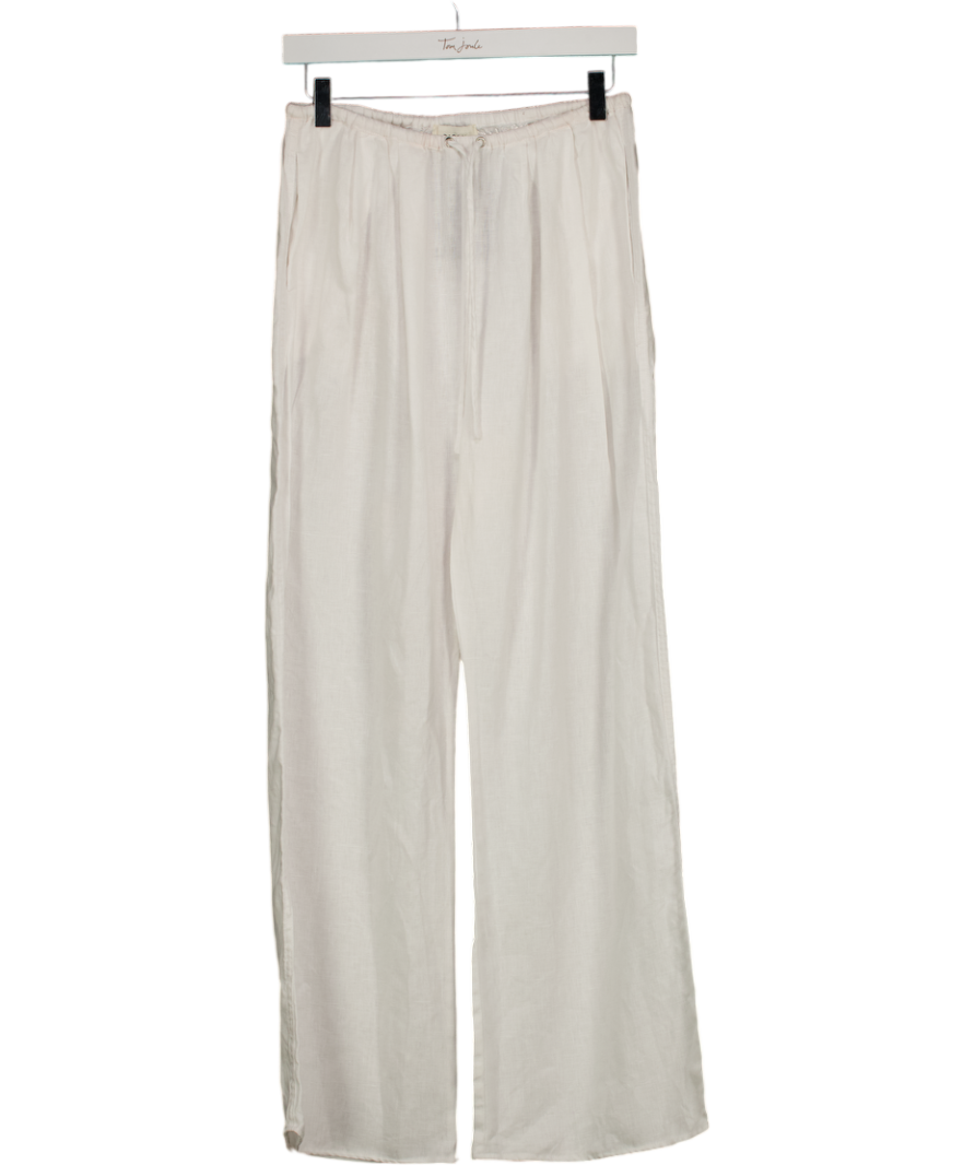 DISSH Carla White Drawstring Linen Pant UK 8