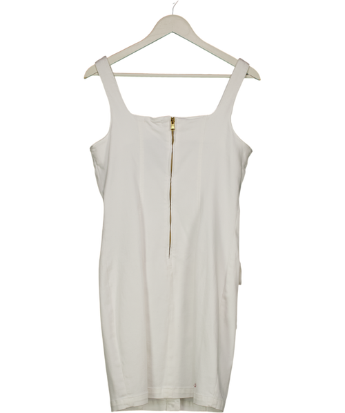 L'AGENCE Stretch Cotton Button Front Tank Dress In White Us10 UK 14