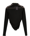ZARA Black Sheer Mesh Polka Dot Long Sleeve Top UK S