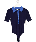 GOOD AMERICAN Blue Cable Knit Bodysuit UK M