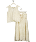 Fabrique Cream X Katiuscia Valente Embroidered Sleeveless Lace Trim V-neck Top And Skirt Set UK XS