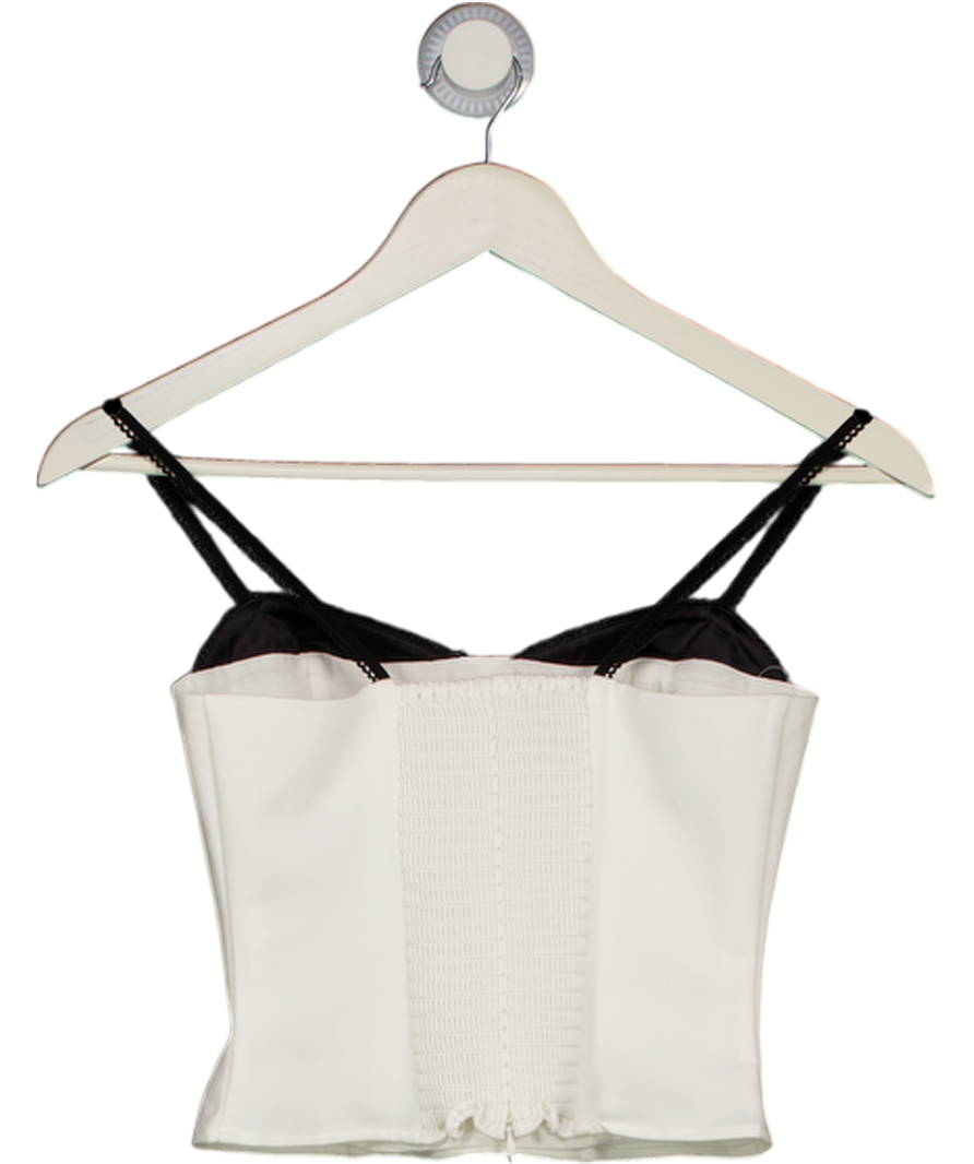 REFORMATION Ivory / Black Corset Style Sweetheart Neckline Melanie Top Sz0 UK 4