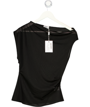 SUBOO Black Jean Draped Shell Top UK S