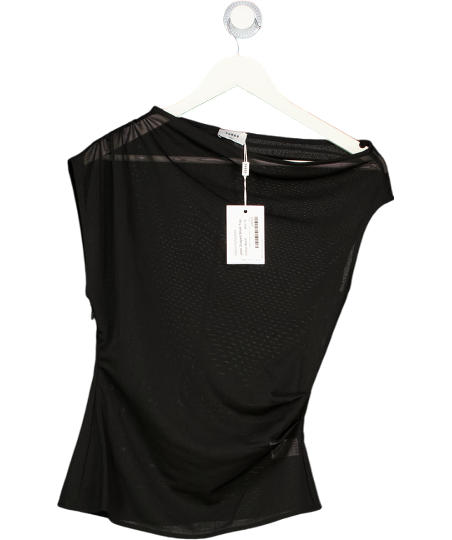 SUBOO Black Jean Draped Shell Top UK S