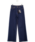 KAREN MILLEN Blue Dark Bkue High Waist Wide Leg Jeans UK 10