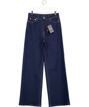 KAREN MILLEN Blue Dark Bkue High Waist Wide Leg Jeans UK 10