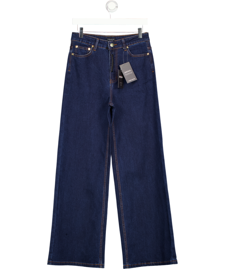 KAREN MILLEN Blue Dark Bkue High Waist Wide Leg Jeans UK 10