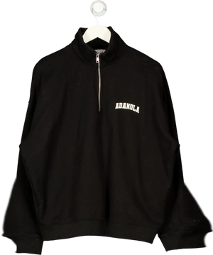 ADANOLA Black Oversized Funnel Neck Zip Sweatshirt UK S