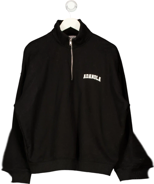 ADANOLA Black Oversized Funnel Neck Zip Sweatshirt UK S