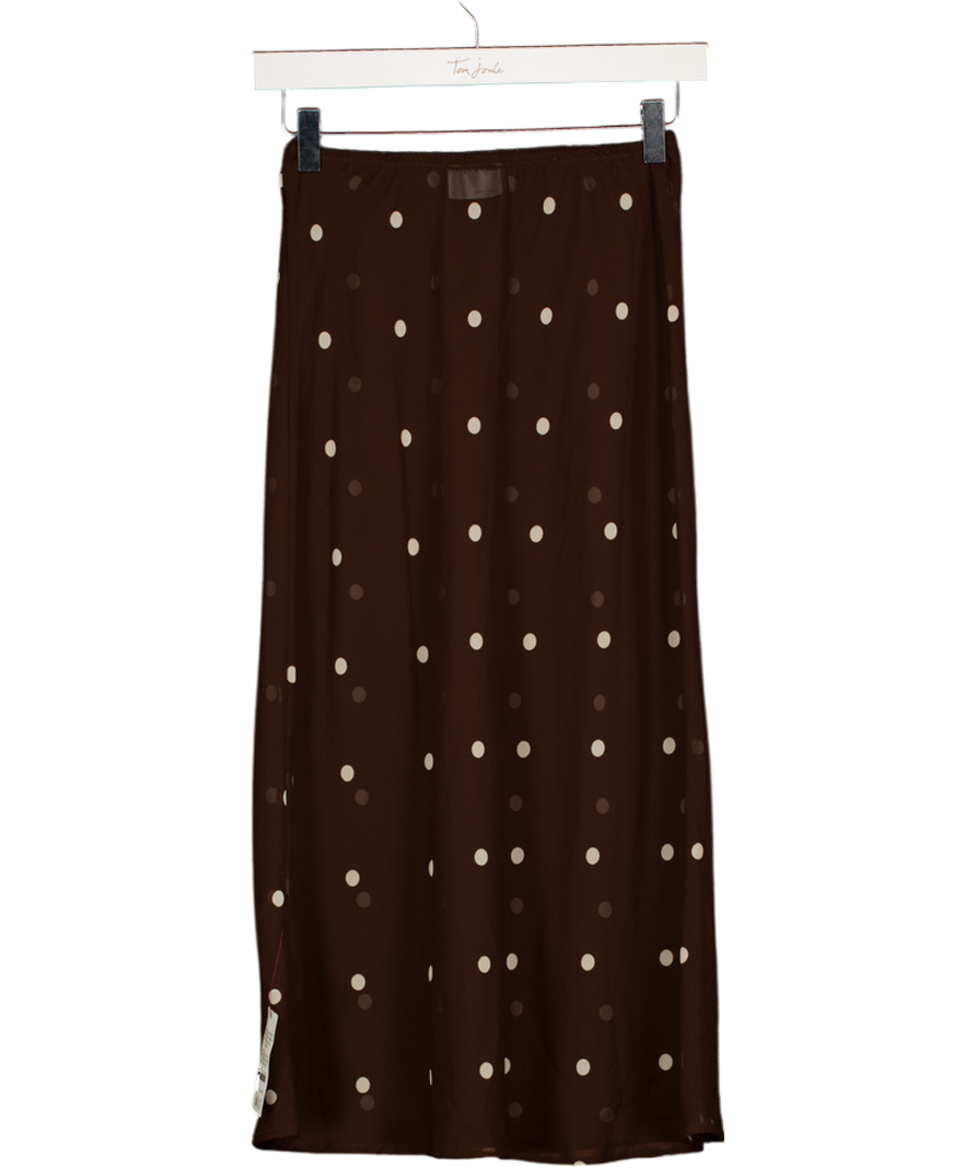 ASOS Brown Printed Mesh Maxi Skirt UK XS