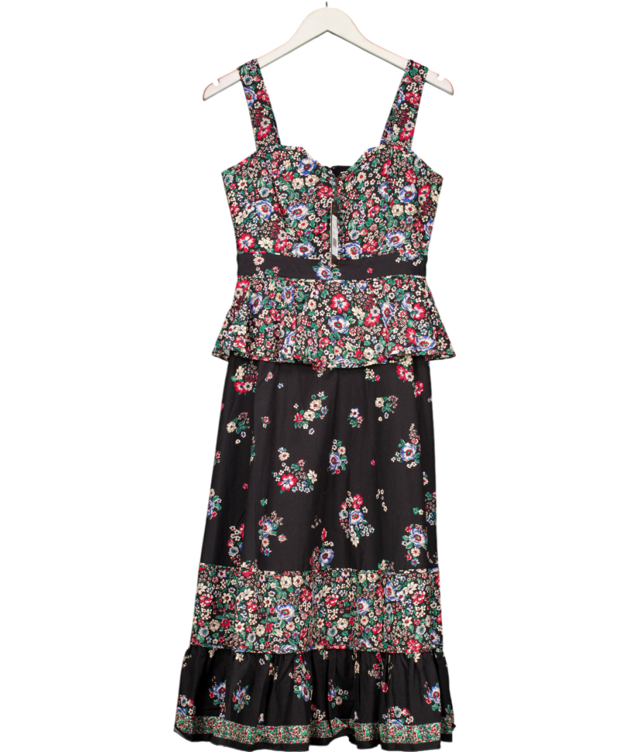 PROBLEM NO PHOTOS -CHECK SIZE IS NOT USA `Hunter Bell NYC Black Lacey Floral Peplum Midi Dress UK 6