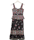 PROBLEM NO PHOTOS -CHECK SIZE IS NOT USA `Hunter Bell NYC Black Lacey Floral Peplum Midi Dress UK 6