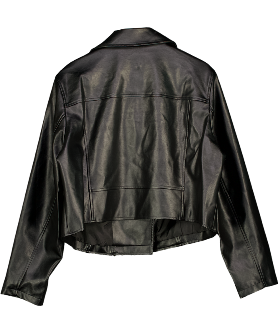 SIMPLY BE Black Faux Leather Biker Jacket UK 20
