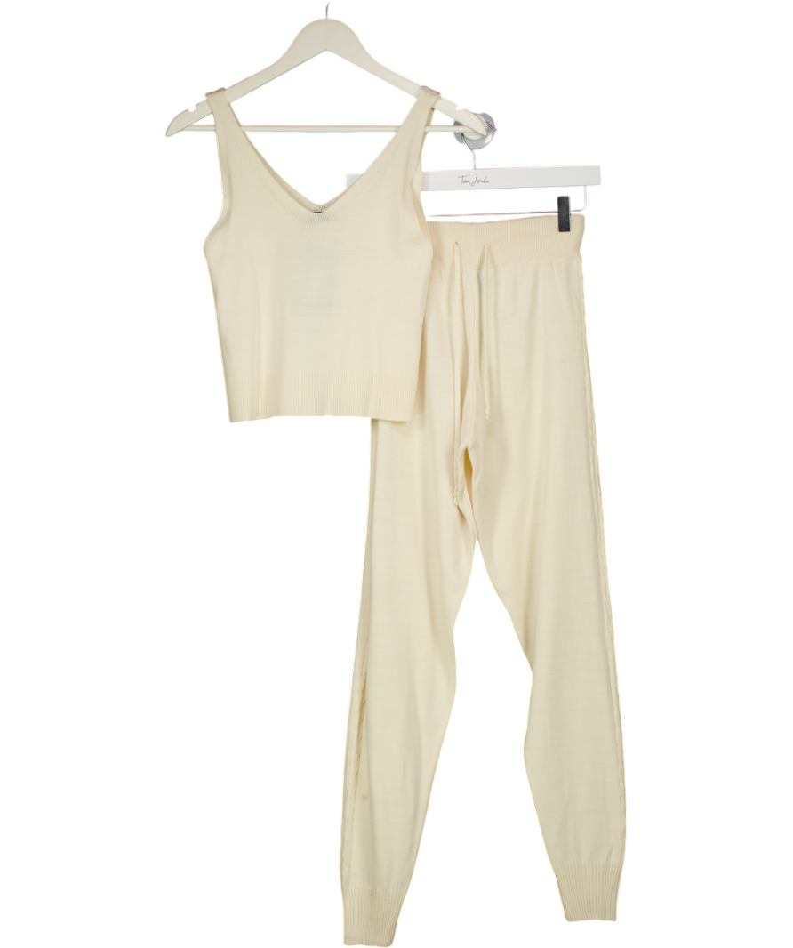 URBAN TOUCH Cream 2-piece Knitted Loungewear Set UK 8
