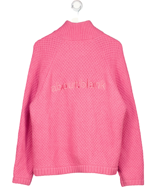 about:blank Pink Merino Wool  Funnel Neck Zip Cardigan UK M