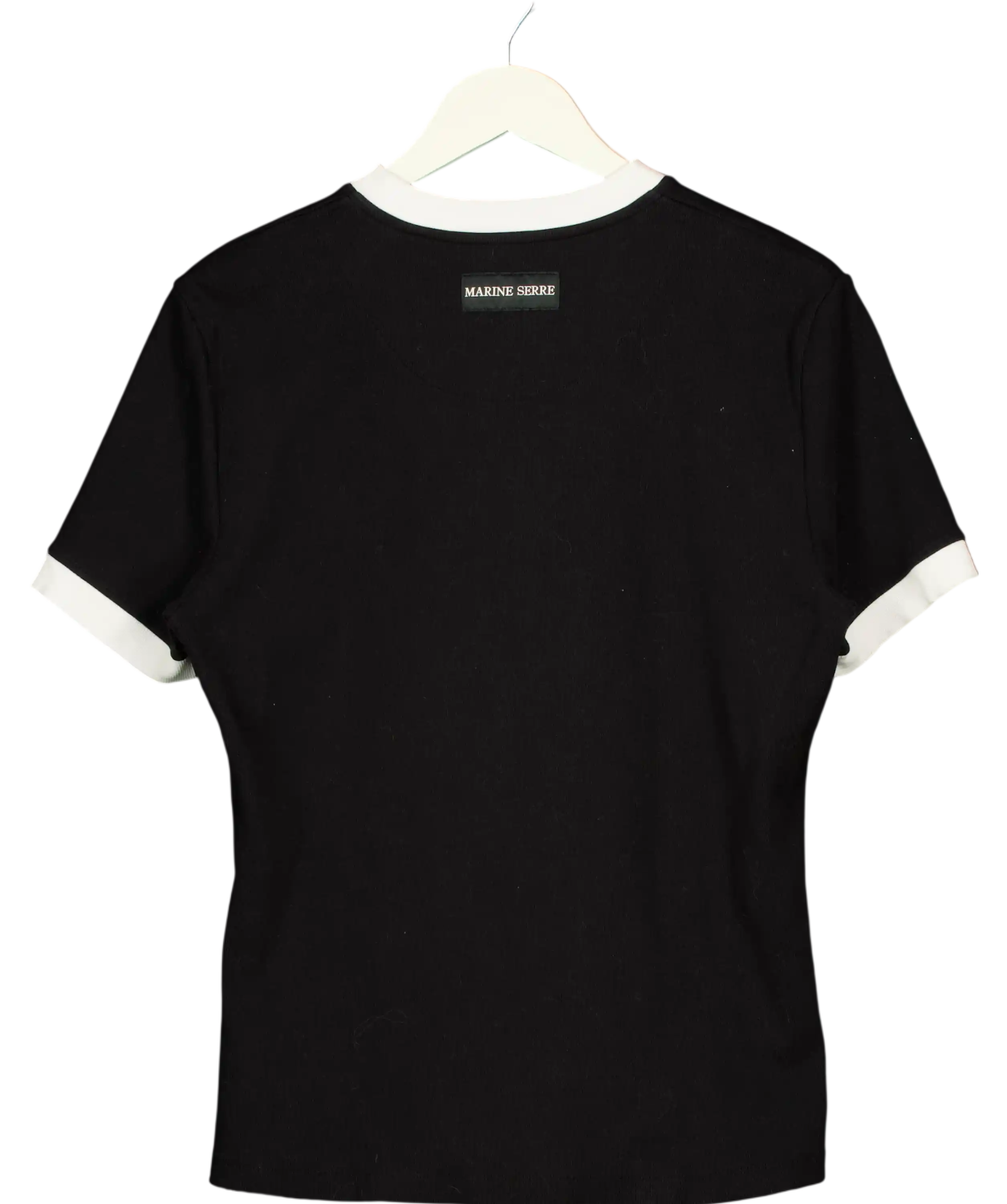 Marine Serre Black Moon Logo Bicolor Baby Fit T-shirt Organic Cotton UK XL