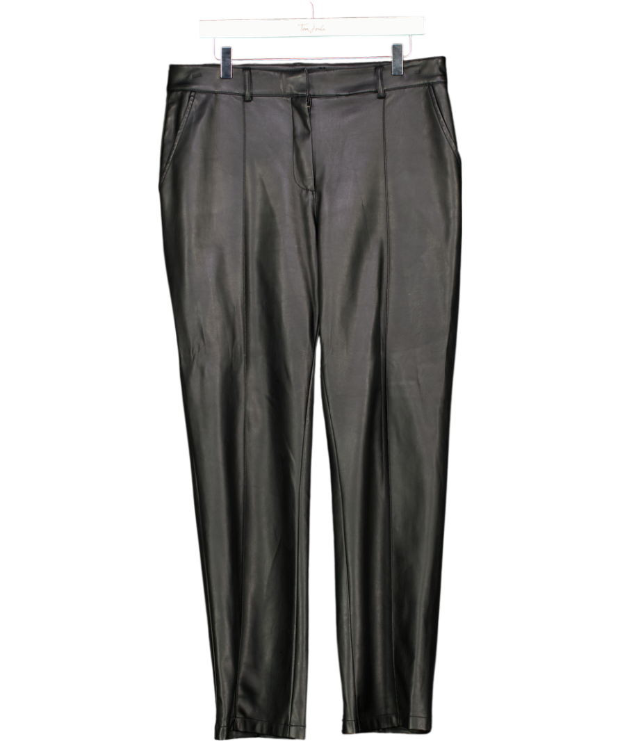 NA-KD Black Pu Mid Rise Pants UK 12