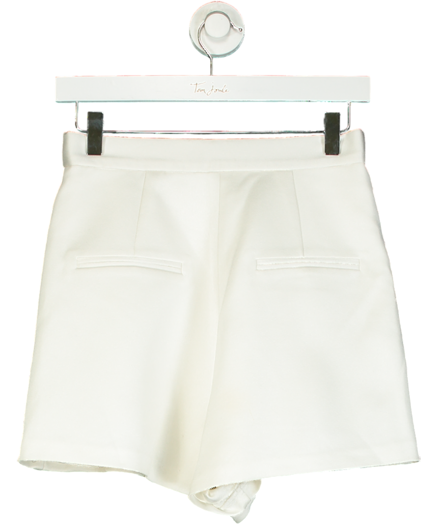 Alex Perry Cream Pleated High-waisted Shorts UK 8