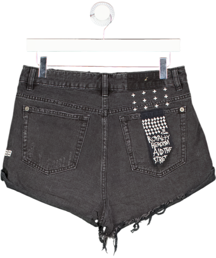 KSUBI Black Wash Denim Shorts W26