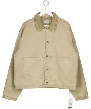 ASOS Beige Cord Collar Denim Box Fit Jacket UK M