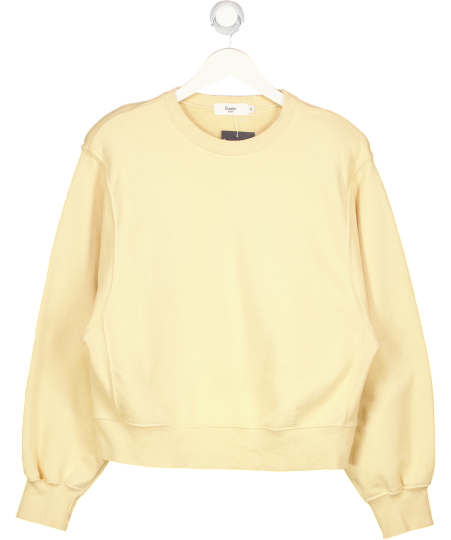 THE FRANKIE SHOP Butter Yellow Shoulder-pad Sweatshirt UK S