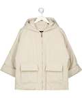 DONNA KARAN Weekend Beige Hooded Light Quilt Jacket UK XS