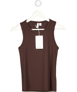 & Other Stories Brown Ribbed Tank Top UK XS