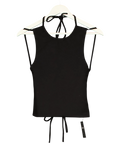 WITH CONSIDERATION Black Backless Tie Top UK S