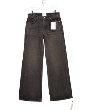 REFORMATION Black Wash Cary High Rise Slouchy Wide-leg Jeans W27