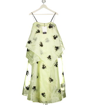 ARRANGE Organza Floral Embellished Trapeze Maxi Dress In Yellow UK 8