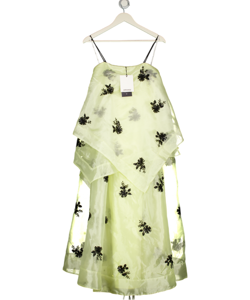 ARRANGE Organza Floral Embellished Trapeze Maxi Dress In Yellow UK 8